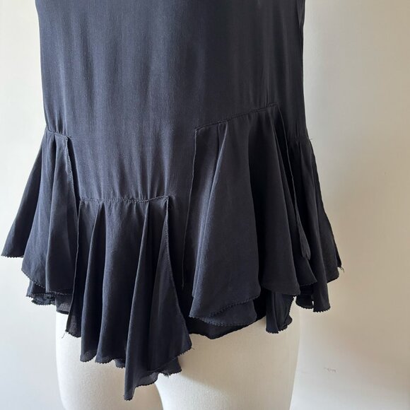 Olive Olivia silk tank top black asymmetrical - Picture 5 of 8